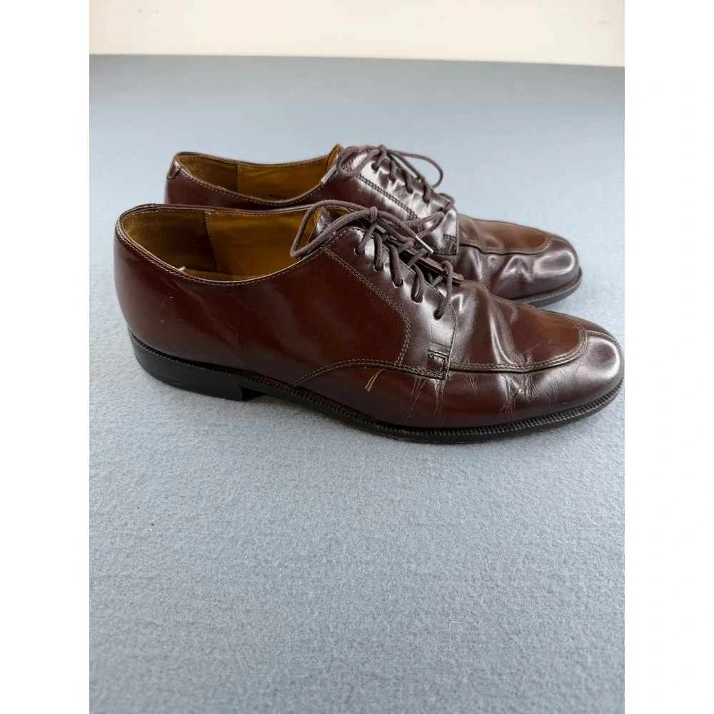 Cole Haan Dress Shoes Mens 9 D Brown Leather Split Toe Oxford Lace Up